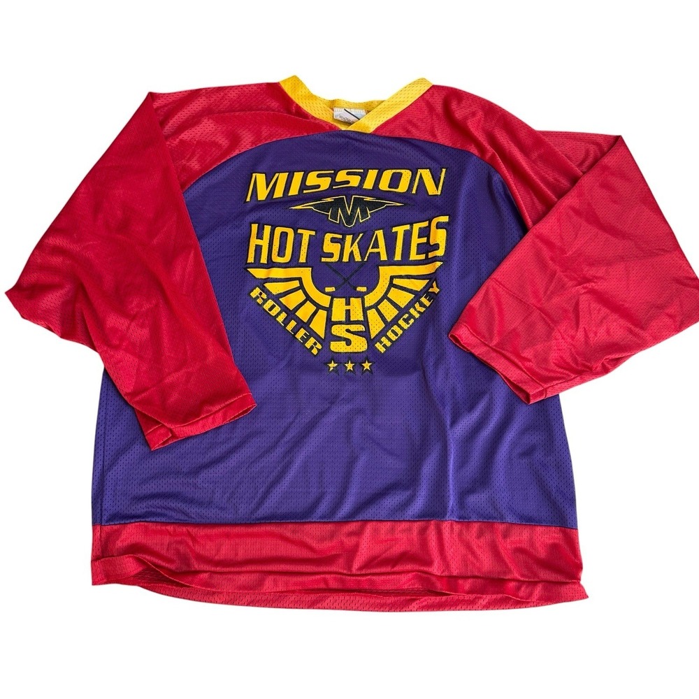 Vintage 2000s Hot Skates Roller Hockey Jersey Mission Y2K Long Island NY #10